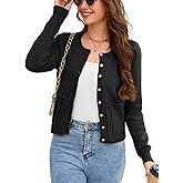 Yesfashion Women's Cropped Cardigan Sweaters Long Sleeve Crew Neck Twisted Button Down Shrug Sweater Spring Trendy 2026