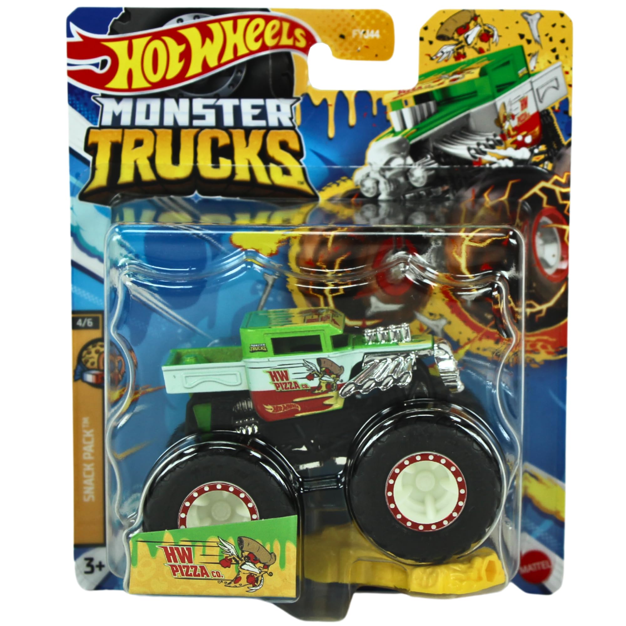Hot Wheels Monster Trucks 2023 1:64 Scale Snack Pack 4/6 HW Pizza Co