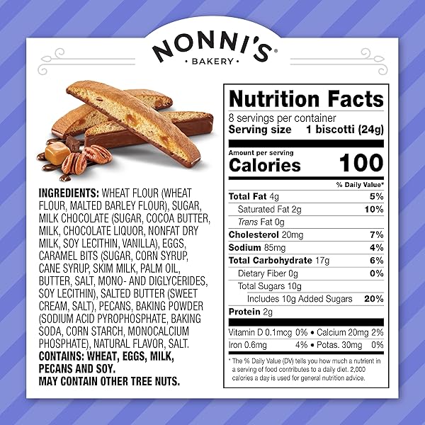 NONNI’S, TURTLE PECAN BISCOTTI, 6.88 OUNCE