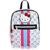 Fast Forward Sanrio Hello Kitty Backpack, Unisex 10" Daypack, HK Pattern, PU Leather, 3 Compartments, Adjustable Padded Straps, 20 Cubic Inches, One Size Fits All