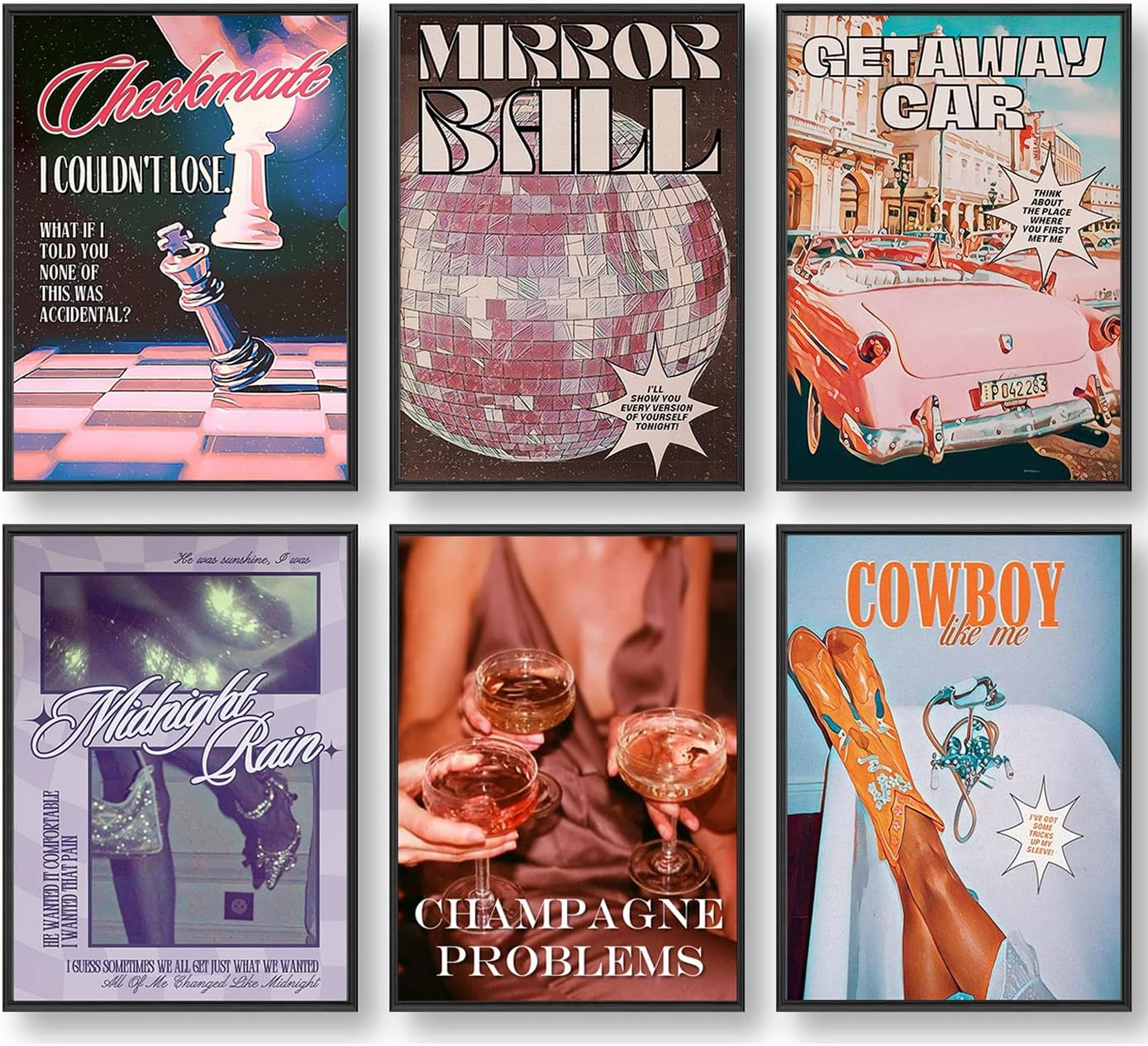 Wall Décor - ZJNB Vintage Taylor Music Swift Poster for Room Aesthetic, Retro Album Wall Decor, Music Posters (Set of 6, 8 in x 10 in, Unframed)