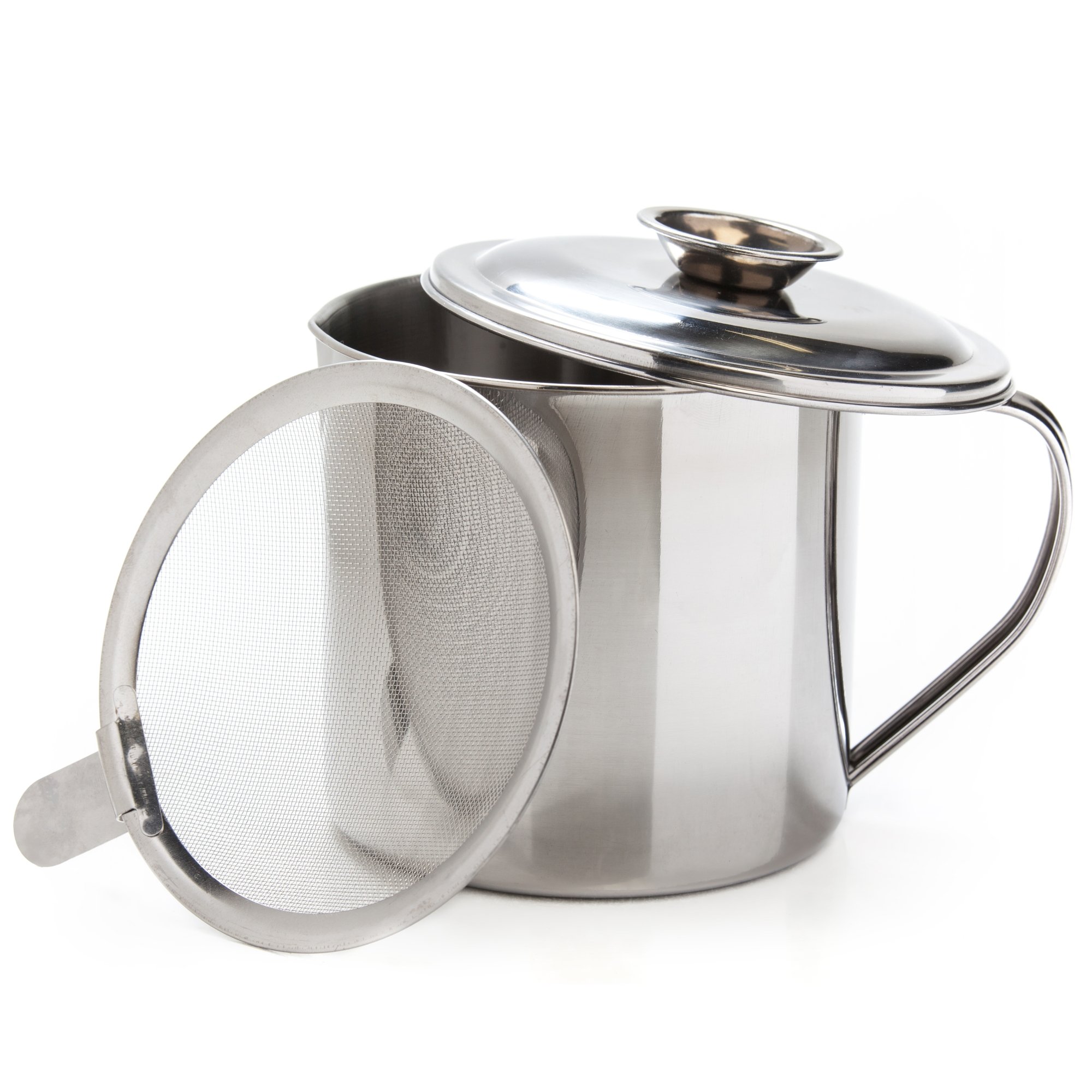 Cooking Oil And Bacon Grease Container With Strainer 1.25 Quart Or 5
