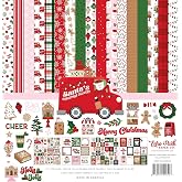 Echo Park Christmas Collection, 12x12 Double Sided Paper and Sticker Kit | Christmas Craft Supplies for Scrapbooking, Card Making, Handmade Gifts, and Custom Holiday Decor, Christmas Delivery