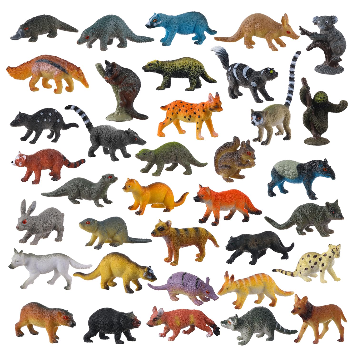 JOKFEICE 36 Small Animal Figures for Kids - Realistic Detailed Toy Forest Creatures Ideal for Play, Party, Cake Toppers, STEM Learning for Toddlers 1-3 & Children of All Ages