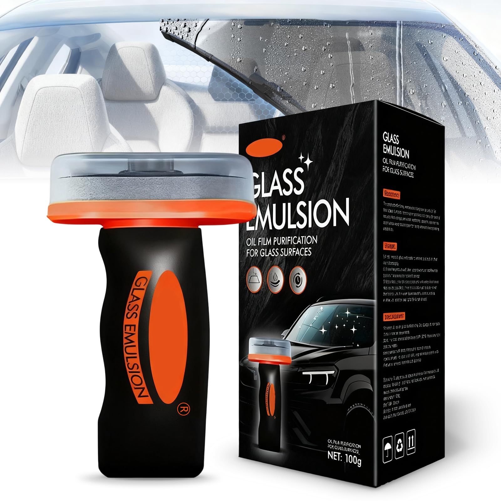 View 1 of BAGISTES Glass Oil Film Remover for Car, Oil Film Remover for Car Windshields and Windows,Removes oil film & Smudges, Improve Windshield Clarity for Safe Driving