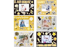 CHIAZLLTA 30 Packs Happy New Year Craft Kits for Kids, 2024 New Year Picture Frame DIY Craft Art New Year Party Favor Decor Home Classroom Game Activities