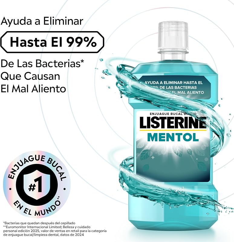Mentol Enjuague Bucal con Flúor, 750 ml, 4 uds — foto 2 de 7