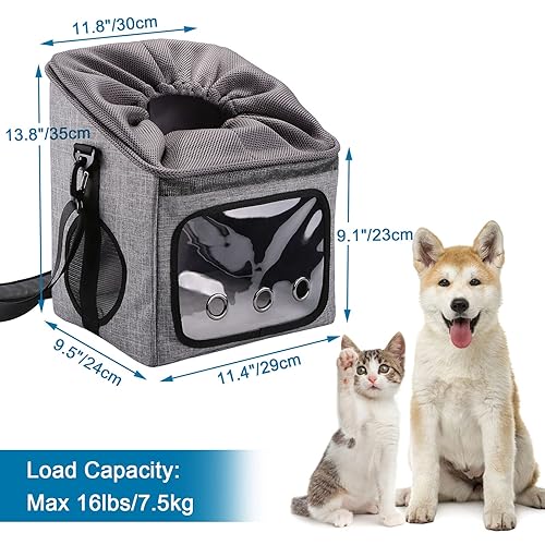 Ownpets Dog Bike Basket Foldable Pet Carrier, Dog Car Booster Seat