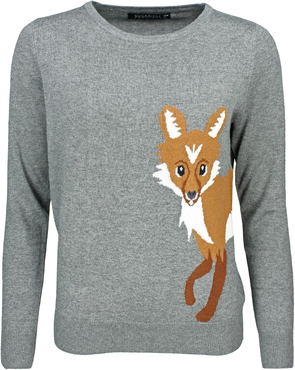 Sugarhill Boutique Women's Curios Fox Jumper, Grey, Size 8: Amazon.co.uk: Clothing