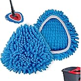2 Pieces Chenille Microfiber Scrubber Mop Refills, Spin Mop Head Replacements for Vileda Ocedar Easywring 1 Tank System for C