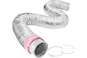 VEVOR Dryer Vent Hose, 6'' Insulated Flexible Duct 25FT Long with 2 Duct Clamps, Heavy-Duty Three Layer Protection for HVAC H
