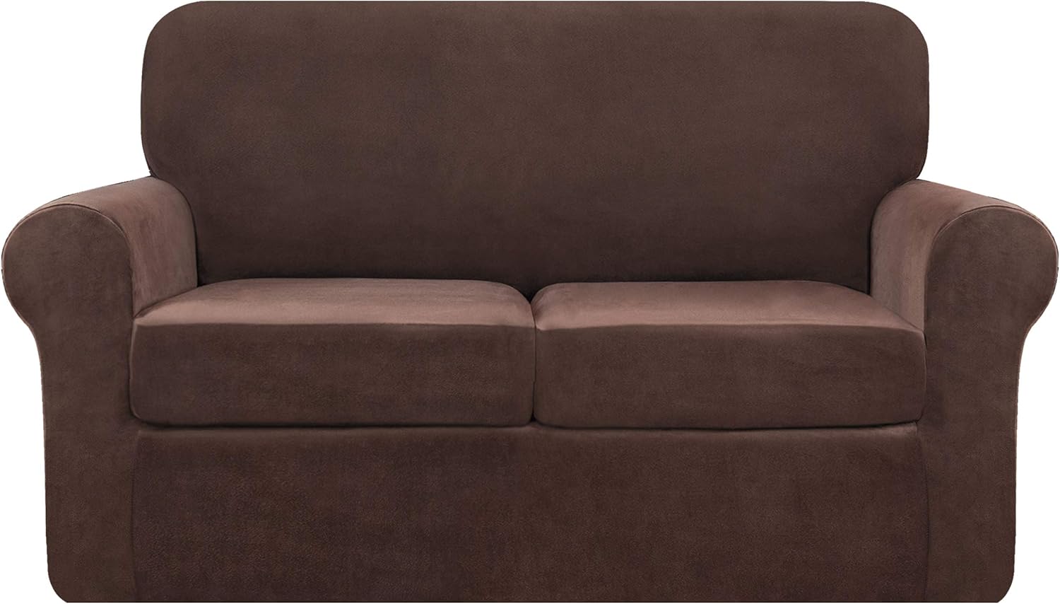 subrtex 2-Seater Stretch Velvet Sofa Couch Cover with Separate Cushion Soft Sofa Slipcover for Modern Plush Furniture Protector(2 Seaters