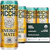 MACHU PICCHU Energy Mate Drink, Alpine Mint, Zero Sugar, 12oz, 12-Pack | Non-Carbonated Yerba Mate, 120mg Organic Caffeine, Smooth Focus Without Jitters or Crash, Low Calorie, USDA Organic