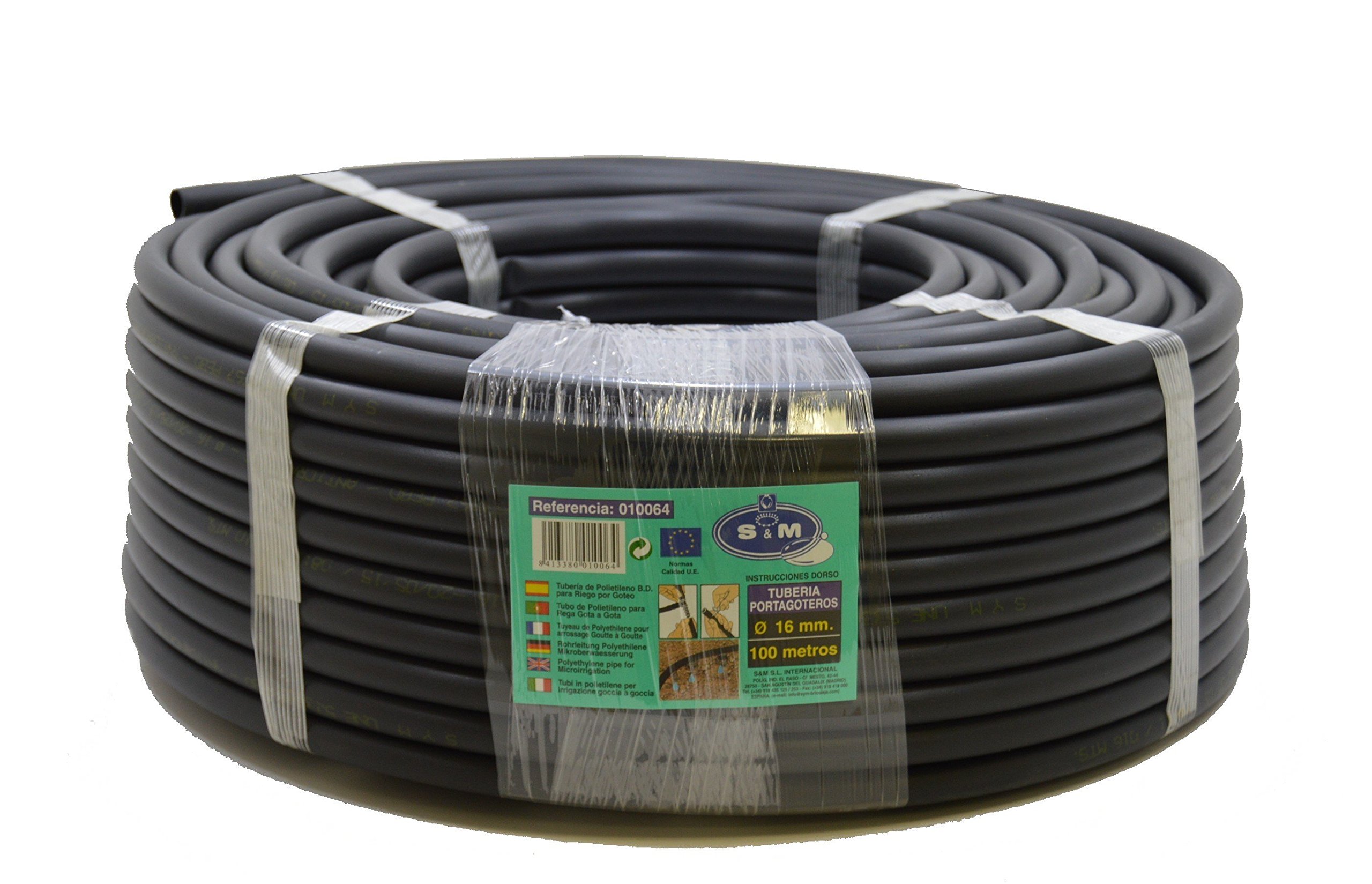 S&M 010064 Irrigation Piping – 16 mm x 100 m – Black
