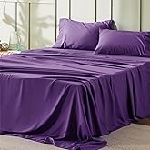 Bedsure Queen Sheet Set - 4 Pieces Soft Queen Size Purple Sheets - Breathable & Cooling - Hotel Luxury - Easy Care Polyester Microfiber Bedding for Women, Men