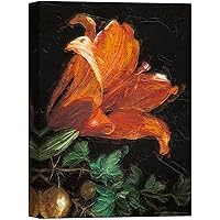 SIGNWIN Canvas Wall Art Orange Asiatic Lily Floral Flower Oil Painting Impressionism Romantics Closeup Colorful for Living Room, Bedroom, Office - 12x18 inches