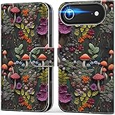 DEENAKIN for iPhone Air Wallet Case with Card Holder + Cash Clip, RFID-Blocking, UV-Printed Artwork, Magnetic Closure with Kickstand, Protective Phone Cover for iPhone 17 Air -Enchanted Woodland Motif