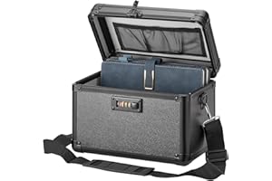 LOCKCURX Large Lock Box - Security Combination Lock Box, Locking Storage Case for Personal Items and Medicine, Childproof Lockable Lockbox for Home/Office/School, 11.2x7.4x6.8 Inch, Black