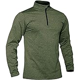 TACVASEN Men's Quarter Zip Pullover Long Sleeve Golf Sweatshirts 1/4 Zip Sweaters Winter Fleece Lined Thermal Shirt