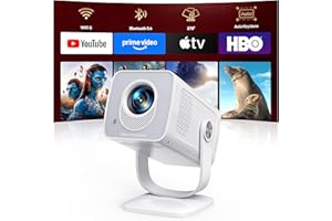 【Built-in Apps | Short Throw】Mini-Projector with WiFi6 and Two-Way Bluetooth5.4, 4K 1080P Support Portable-Projector, Auto Ke