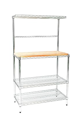 Omega 12" Deep x 24" Wide 54" High Deluxe Chrome Bakers Rack