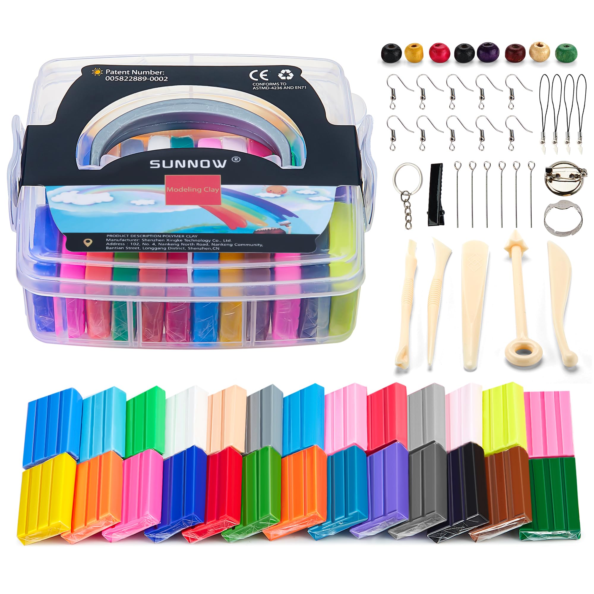 Polymer Clay Set - 26 Colors Oven Bake Polymer Clay DIY Air Dry Clay Soft Polymer Clay Set with Modeling Tools,Modeling Clay Toy for Kids/Best Gifts for Kids (26 Colors)