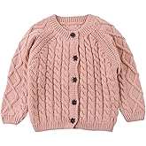 MniJiza Baby Girls Sweater Toddler Knit Cardigan Kids Long Sleeve Cardigan Infant Crewneck Coat Fall Winter