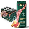 KEY Ketone Energy Drink : Sugar Free, 80mg Low Caffeine, All Natural, 11.5g Ketones, Long Lasting Energy, Green Tea & L-Theanine for Mental Focus, Grapefruit Peach (Pack of 12)