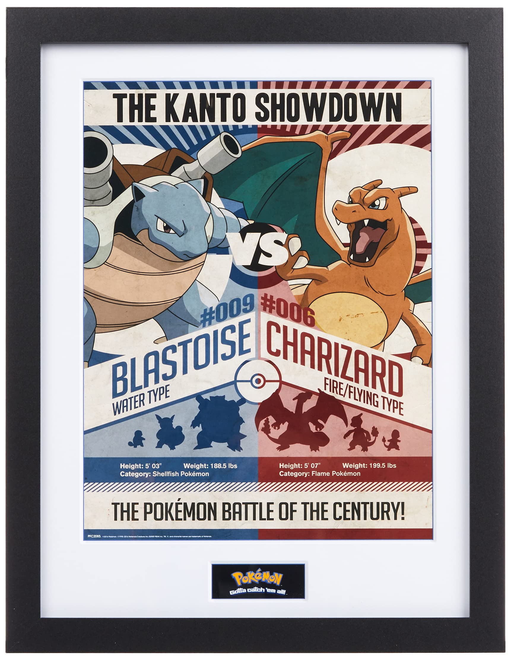 GB eye Pokémon Red vs Blue 30 x 40cm Framed Collector Print