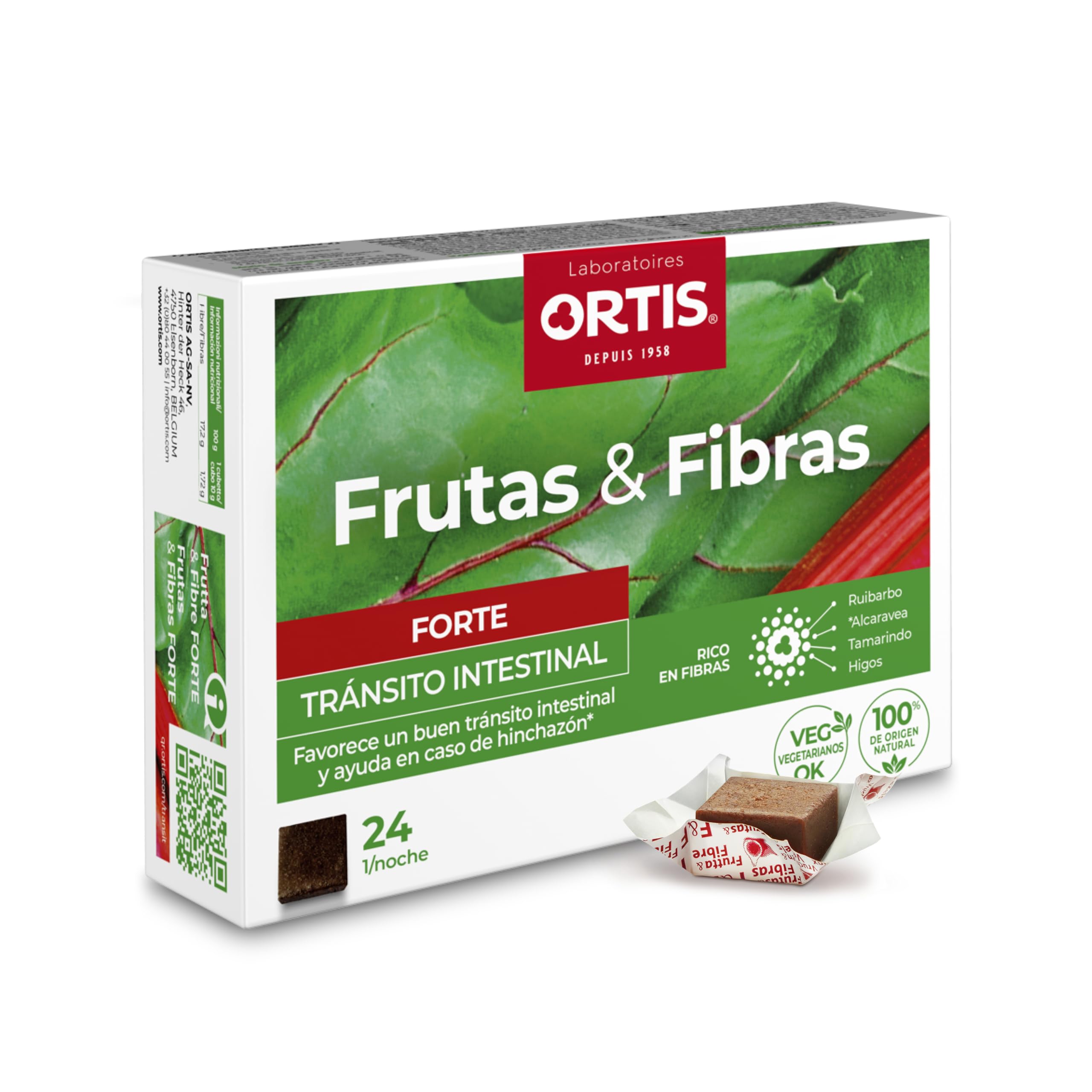 Ortis Frutta&Fibre Forte Integratore Alimentare Intestino 24 Cubes