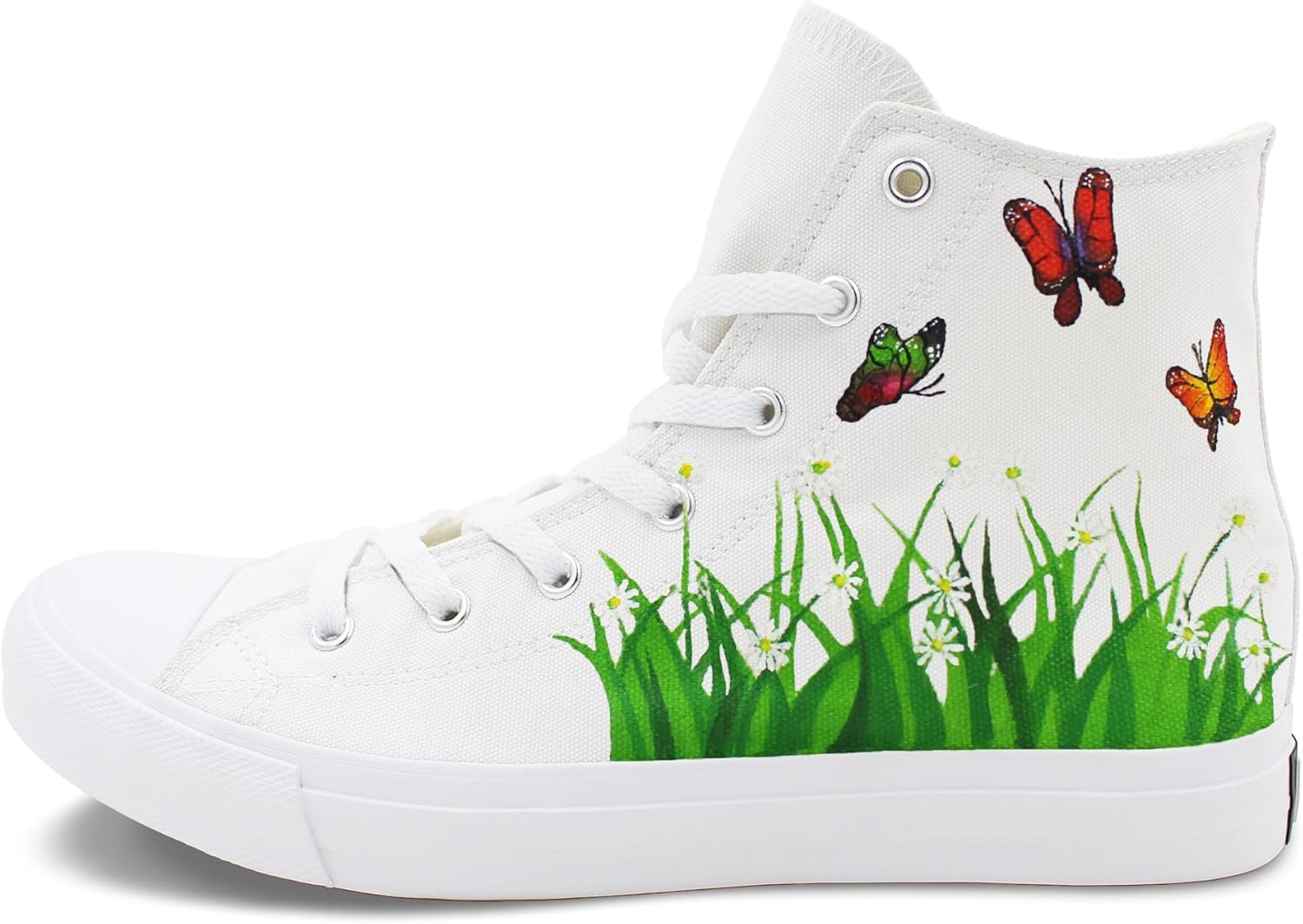 flowers painted on shoes