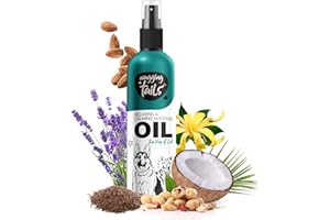 Wagging Tails 4-in-1 Relaxing & Calming Massage Oil for Dogs and Cats, 6.76 fl oz | Natural Grooming Formula | Enhances Coat 