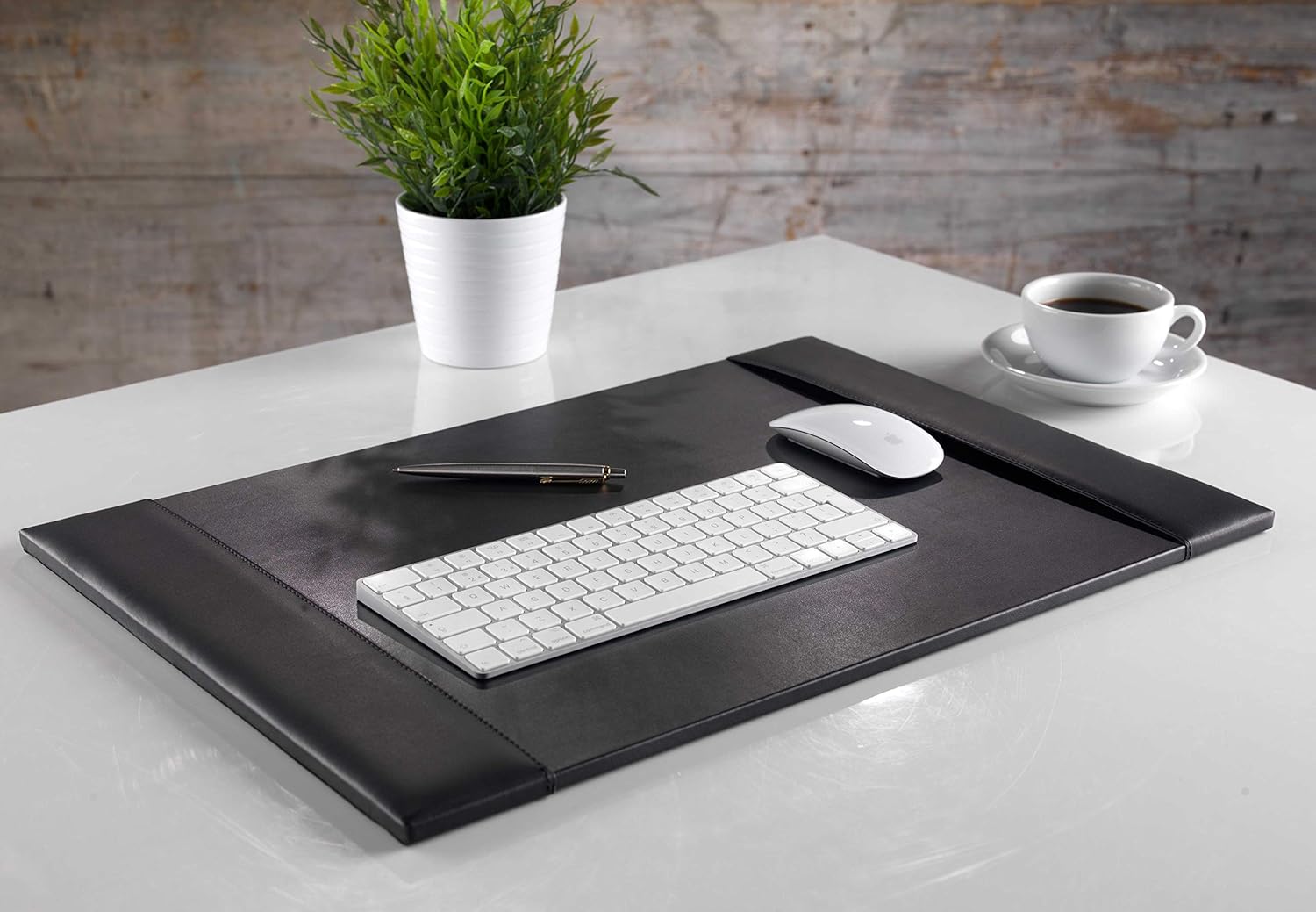 BLACK HANDMADE REAL LEATHER DESK PAD MAT BLOTTER BY ZALE YARDLEY UK 56