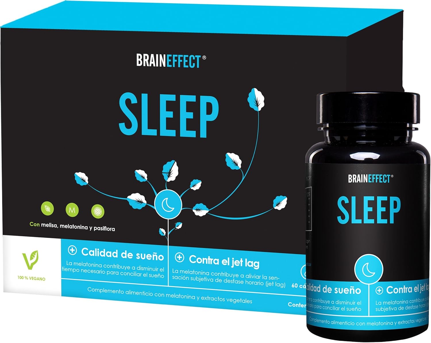BRAINEFFECT SLEEP - 1mg Melatonina por porción - 60 cápsulas ...
