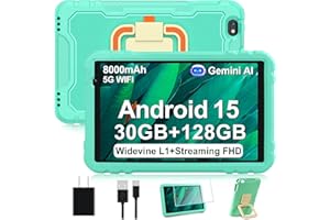 2025 Tablet 10 inch Android 15 Tablets 30GB RAM 128GB ROM 1TB Expand, 8000mAh Octa-Core Tablet with Drop-Proof, Gemini AI, HD
