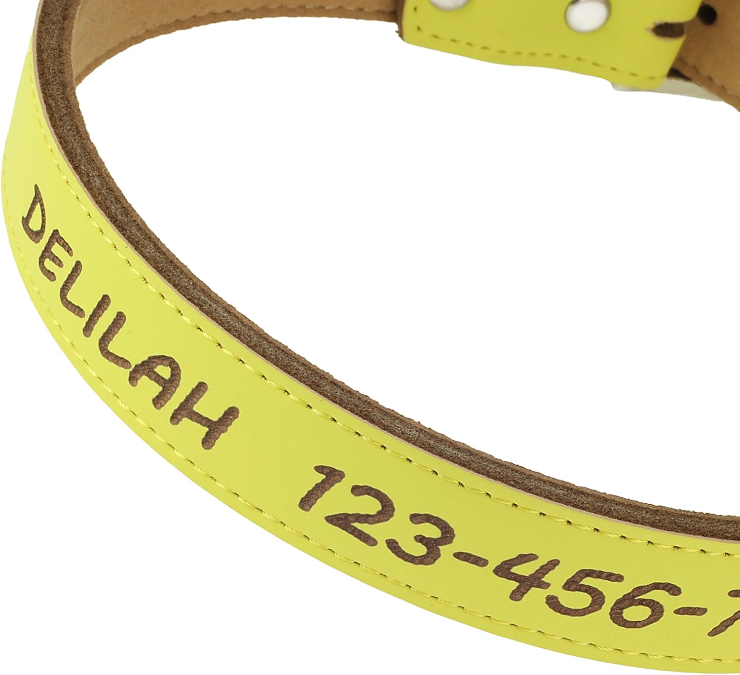 Custom Catch Personalized Dog Collar - Engraved Soft Leather in XS, Small, Medium or Large Size, ID Collar, No Pet Tags or Embroidered Names : Kitchen & Dining