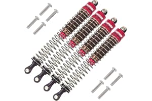 TOOMOD 1/10 130mm RC Oil filled Shock Absorbers kit for Tamiya TRX4 Axial SCX10 D90 Crawler Car Buggy Car Upgrades Replace Parts (Red)