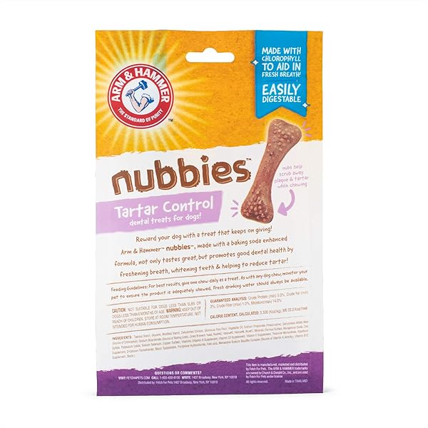 ARM & HAMMER FOR PETS NUBBIES DENTAL TREATS FOR DOGS | DENTAL CHEWS FIGHT BAD BREATH, PLAQUE & TARTAR WITHOUT BRUSHING | CHICKEN FLAVOR, SIZE SMALL, 5 COUNT
