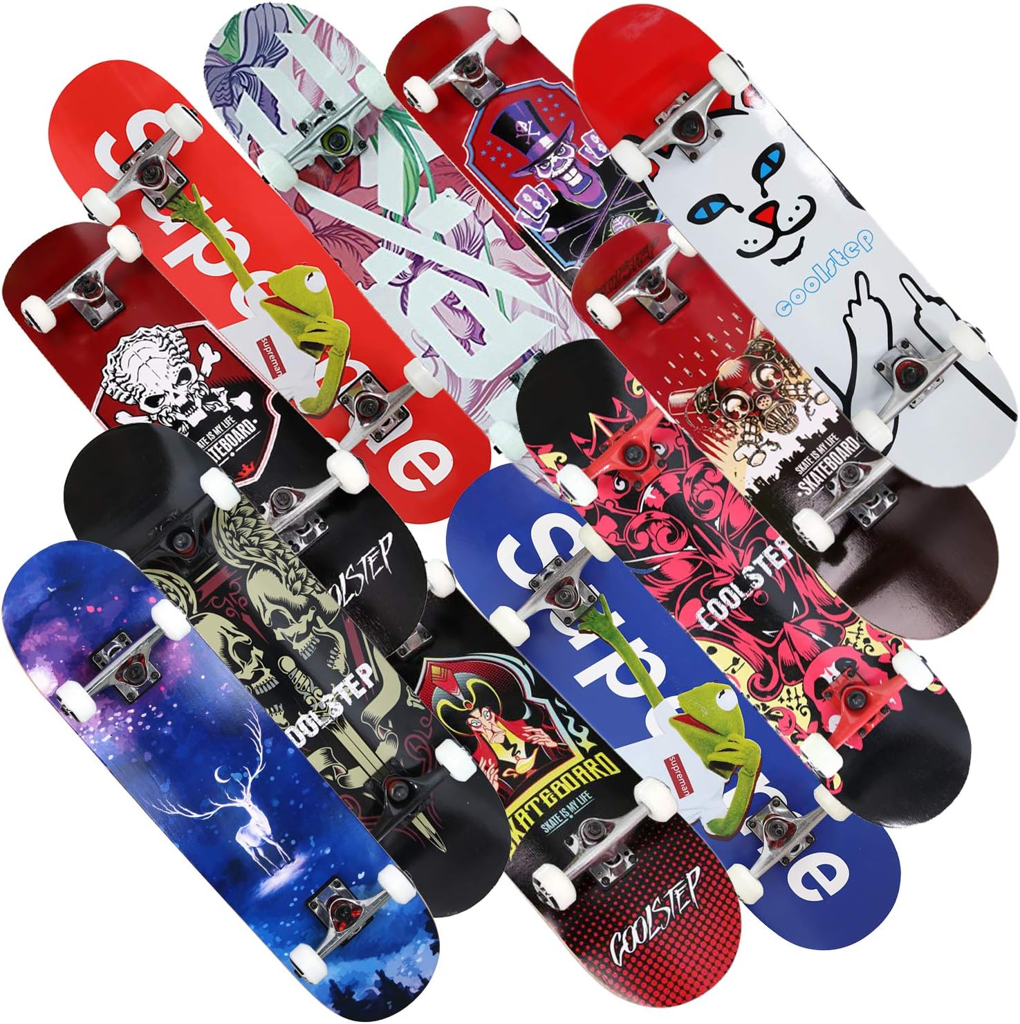 Pro skateboard standard skateboards cruiser complete canadian maple 8 layers double kick concave skate boards Outlet