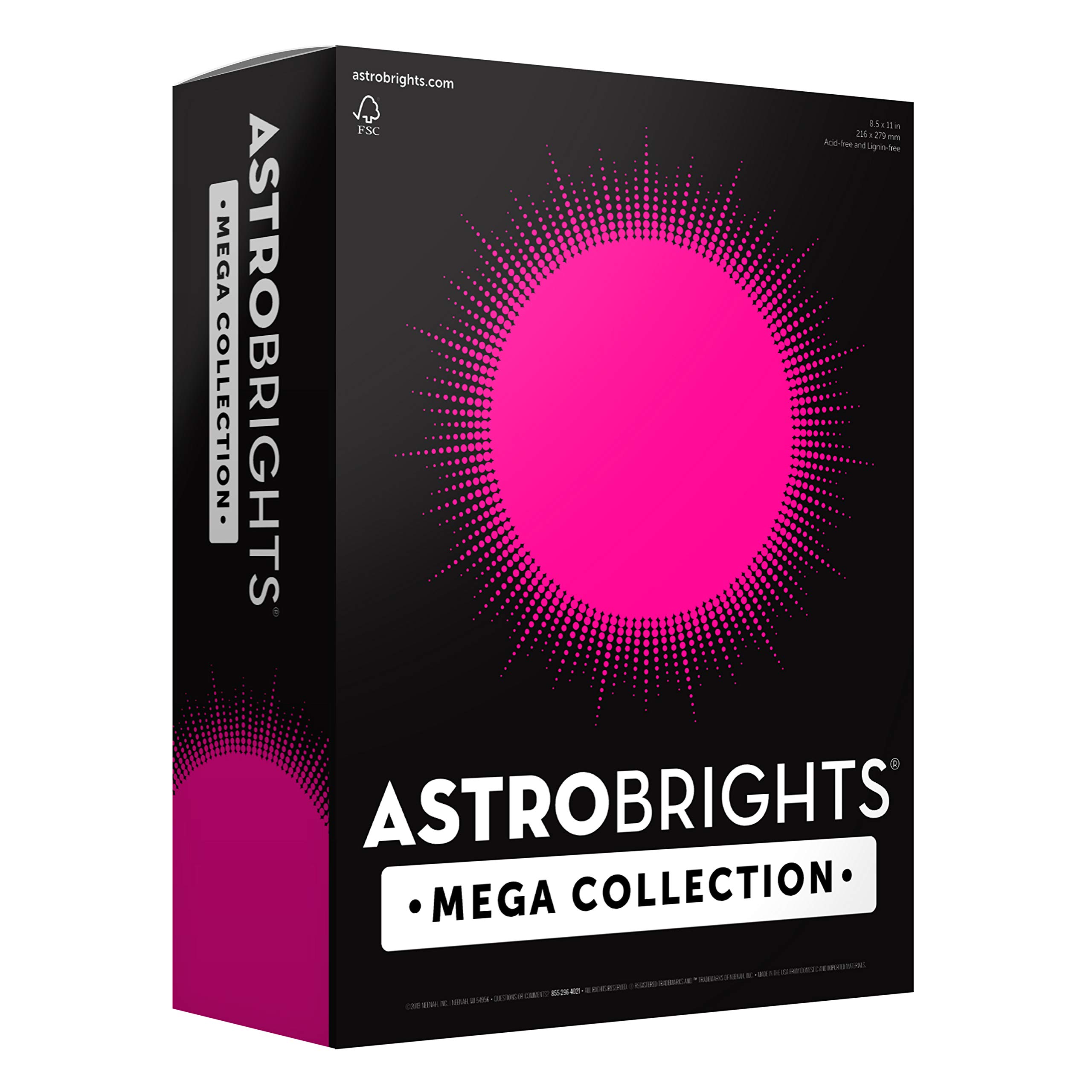 Astrobrights Mega Collection, Colored Cardstock, Ultra Pink, 320 Sheets, 65 lb/176 GSM, 8.5" x 11" - More Sheets! (91680)