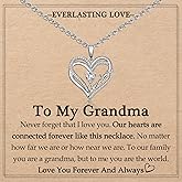 EYQV Double Entwined Hearts Necklace Gifts for Mom Grandma Wife Gigi Mimi Stepmom Bonus Mom, Mother's Day Christmas Valentines Birthday Thanksgiving Gifts Stocking Stuffers for Women Adults