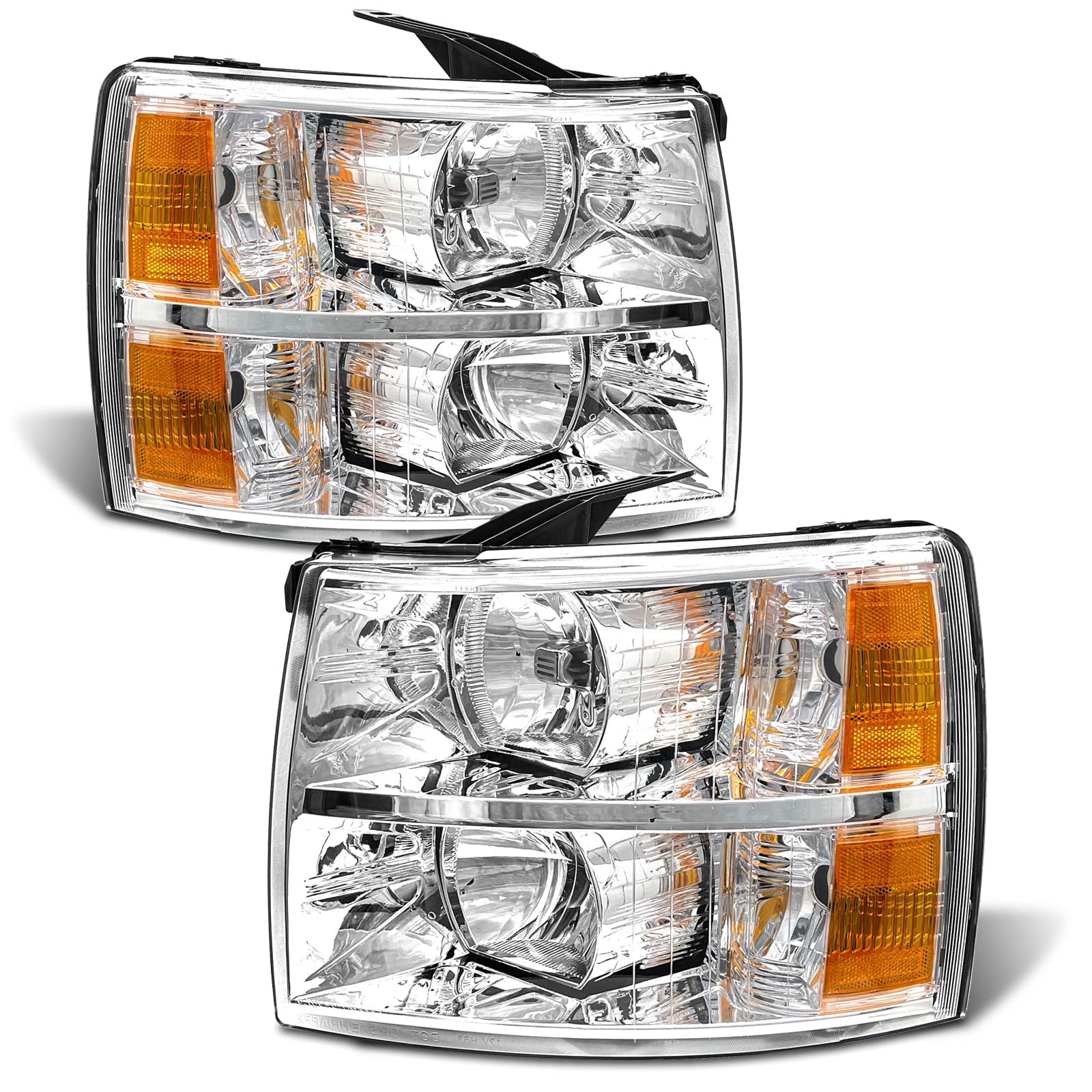 Headlight Assemblies For 2015 Chevrolet Silverado 1500 Pair Of Black Housing Headlights For 2007-2013 Silverado/Sierra - Amber Corner Led Headlight Assembly - Foto 9