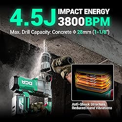 DCA 20V MAX Brushless Rotary Hammer Drill, 4.5