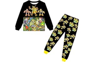 WOLWES Boys Singing Monsters Pant Sets Toddler Kids Wubbox Tee Shirt 2PCS Short Sleeve Cartoon Playwear Outfit Party Gift