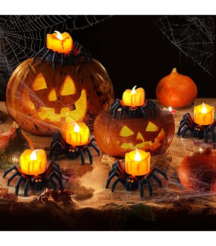 Bougie D'Halloween Sans Flamme En Forme De Corbeau - Déco Effrayante Orange Pour Fête, Accessoire