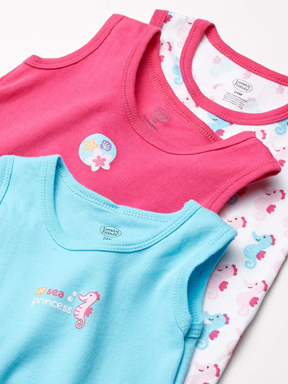 Luvable Friends Unisex Baby Cotton Sleeveless Bodysuits: Clothing