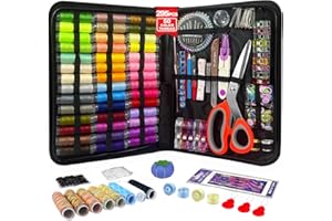 HYHJMISTY Sewing Kit for Adults, 50 Color Sewing Thread Kit, 295PCS Sewing Accessories with Ergonomic Scissors, Portable Professional Mending Essentials for Travel, Home, Beginners