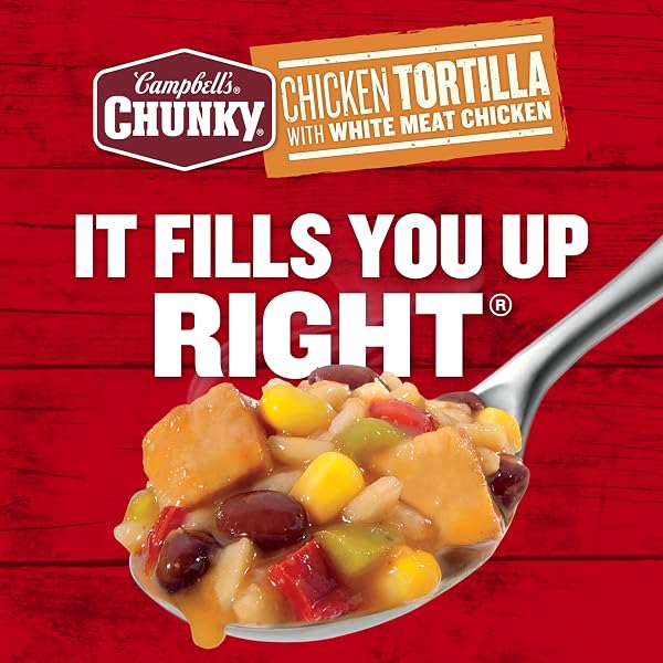 CAMPBELL’S CHUNKY SOUP, CHICKEN TORTILLA WITH WHITE MEAT CHICKEN, 16.1 OZ CAN