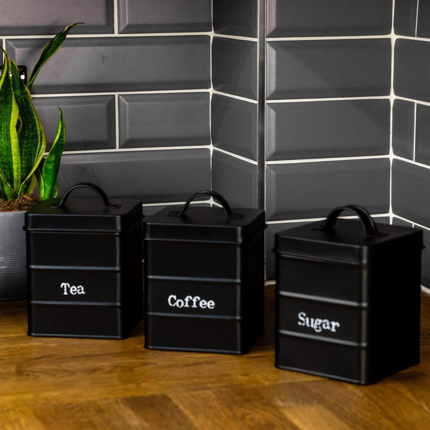 Vintage Style Steel Kitchen Storage Caddy with Lid Harbour Housewares 3