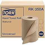 Tork Paper Hand Towel Roll Natural H21, Universal, 100% Recycled Fiber, 12 Rolls x 350 ft, RK350A